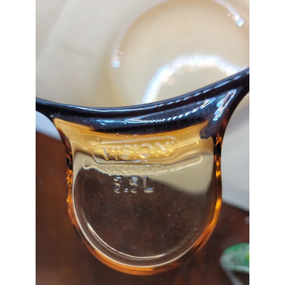 Corning Ware Vision Amber Stock Stew Pot 3.5 Liter Pyrex Lid Cookware France